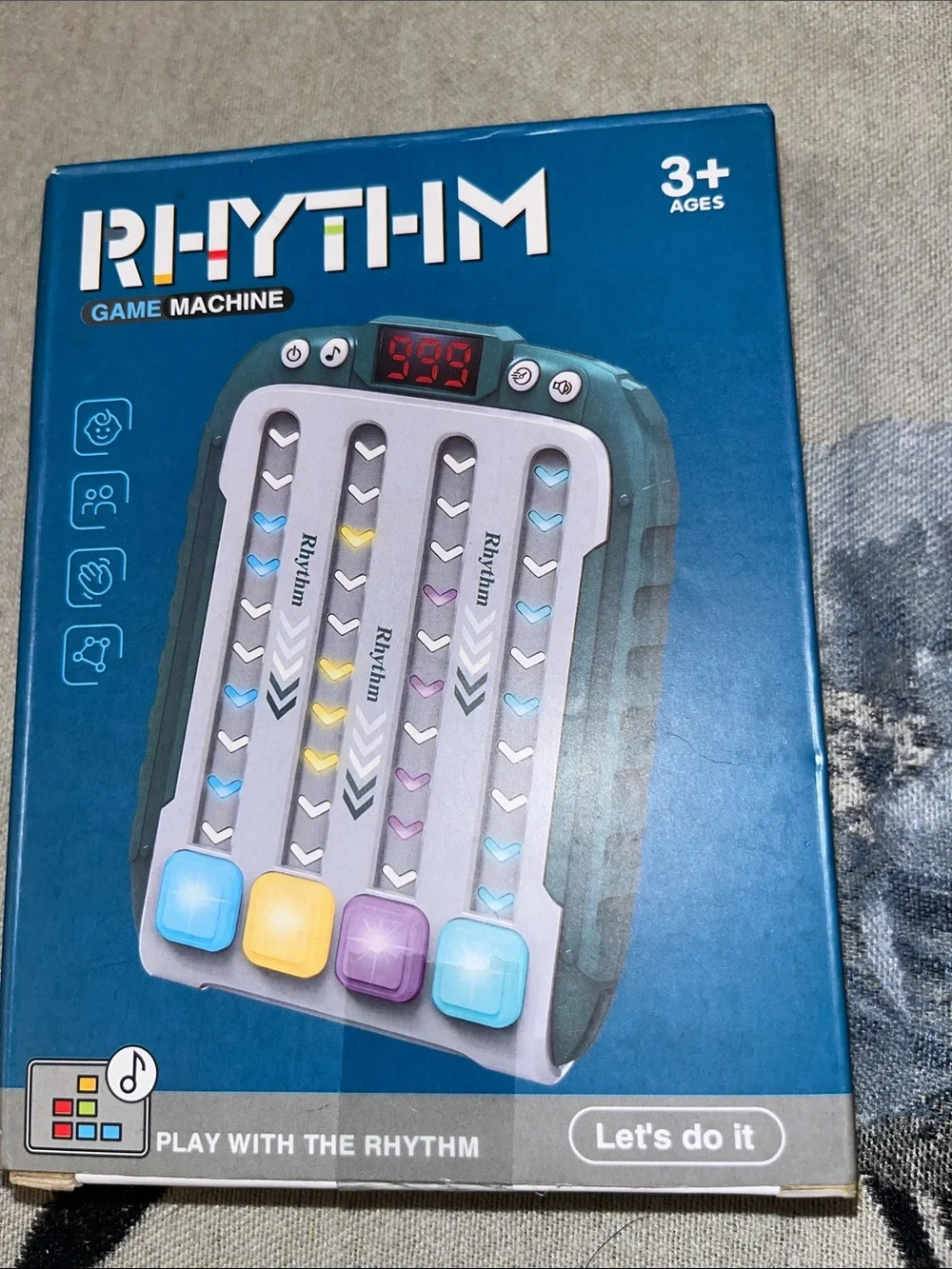 Rhythm Blue Electronic Game Machine with Multicolor Accents